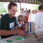 Jay and Leif building "go green" rocket