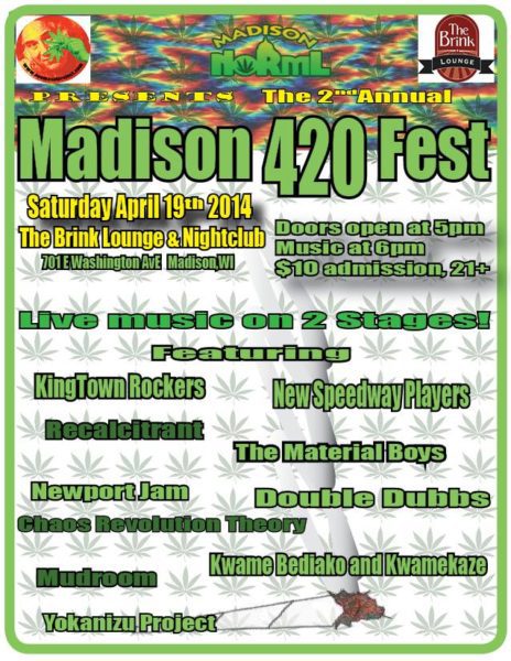 Madison 420 Fest to be held on Saturday April 19th, 2014