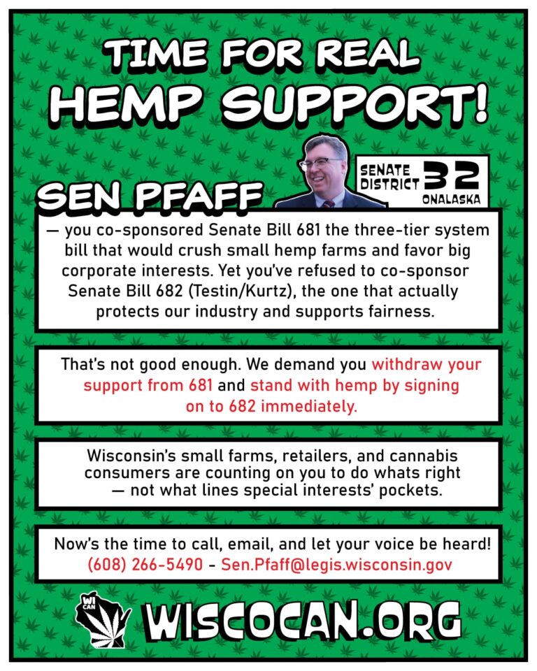 Call to Action for Senator Brad Pfaff