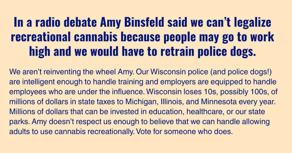 Amy Binsfeld statement on cannabis